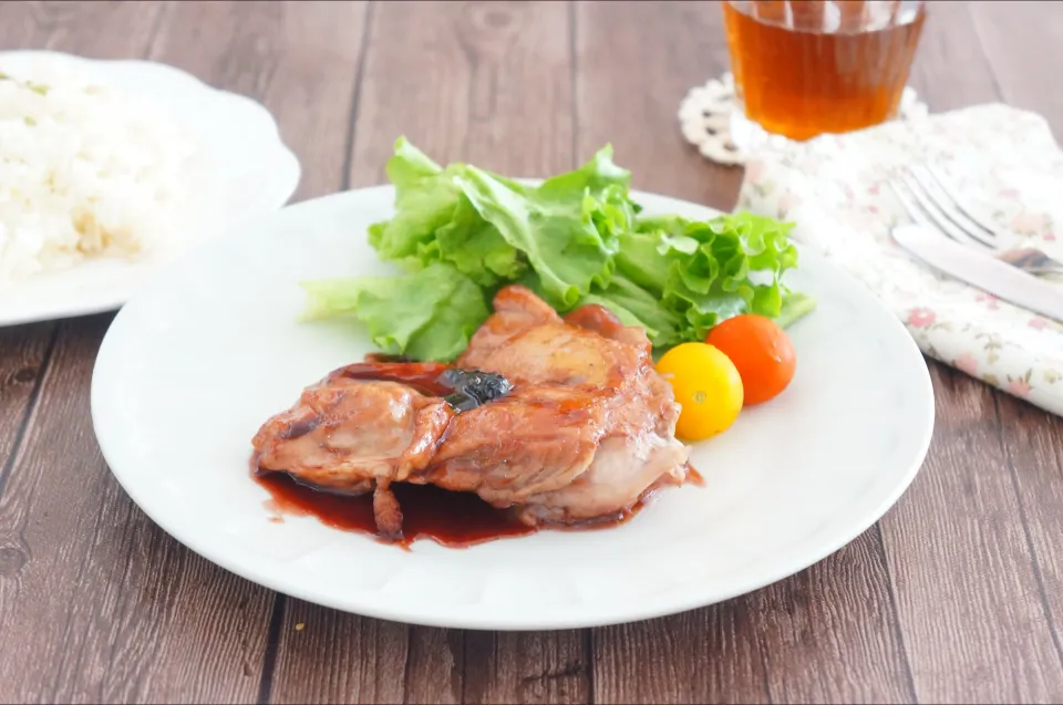 ハスカップ照り焼きチキン|ちいさなしあわせキッチンさん