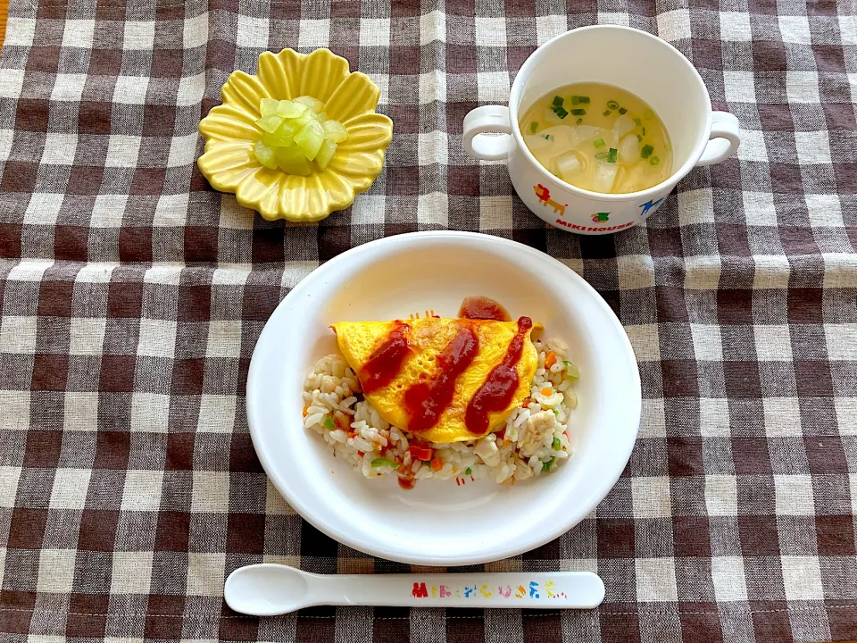 【離乳食】オムライス風、白かぶのスープ、シャインマスカット|sayaさん