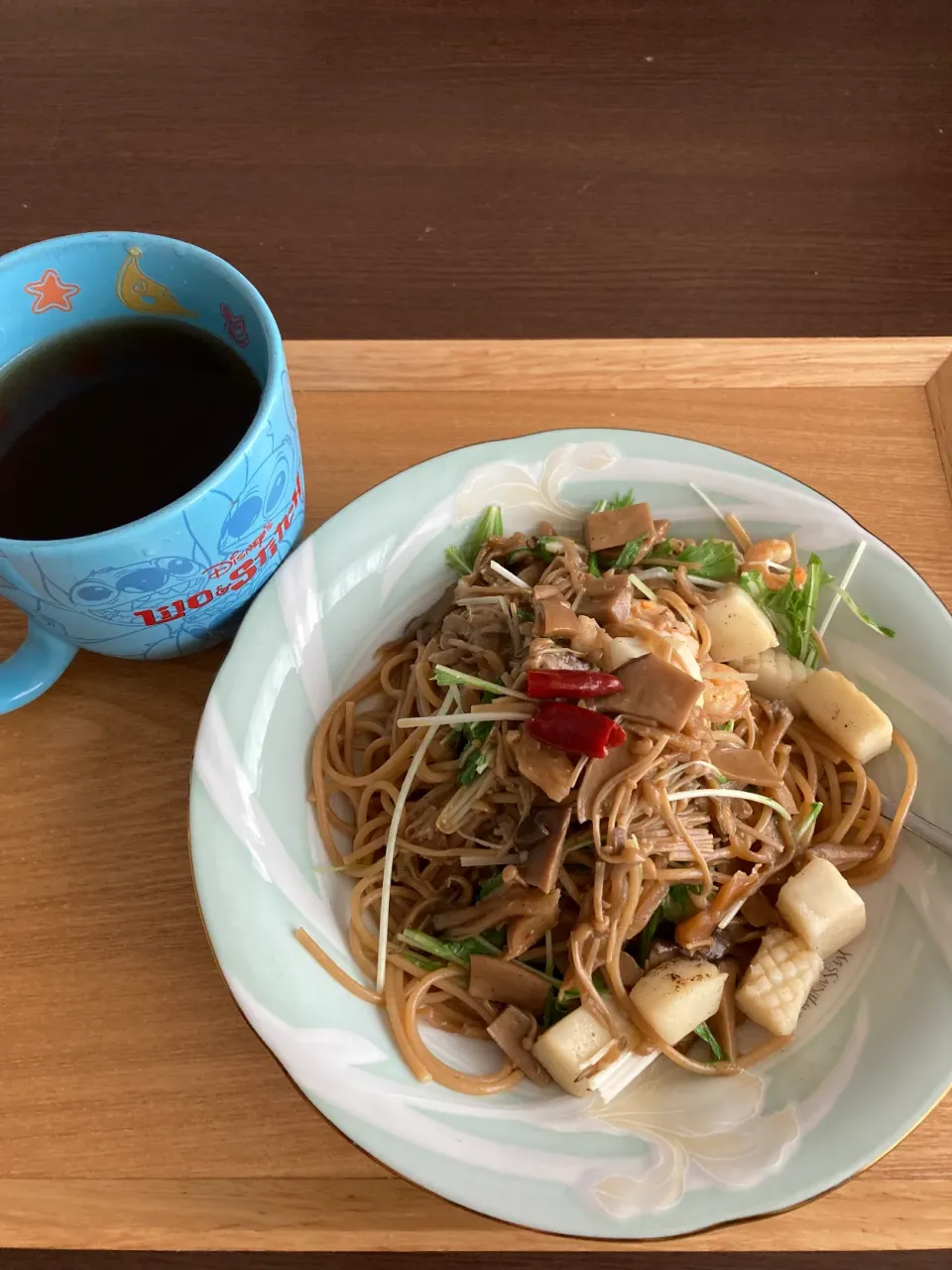 水菜ときのこのシーフードパスタ|なつこいっきママさん