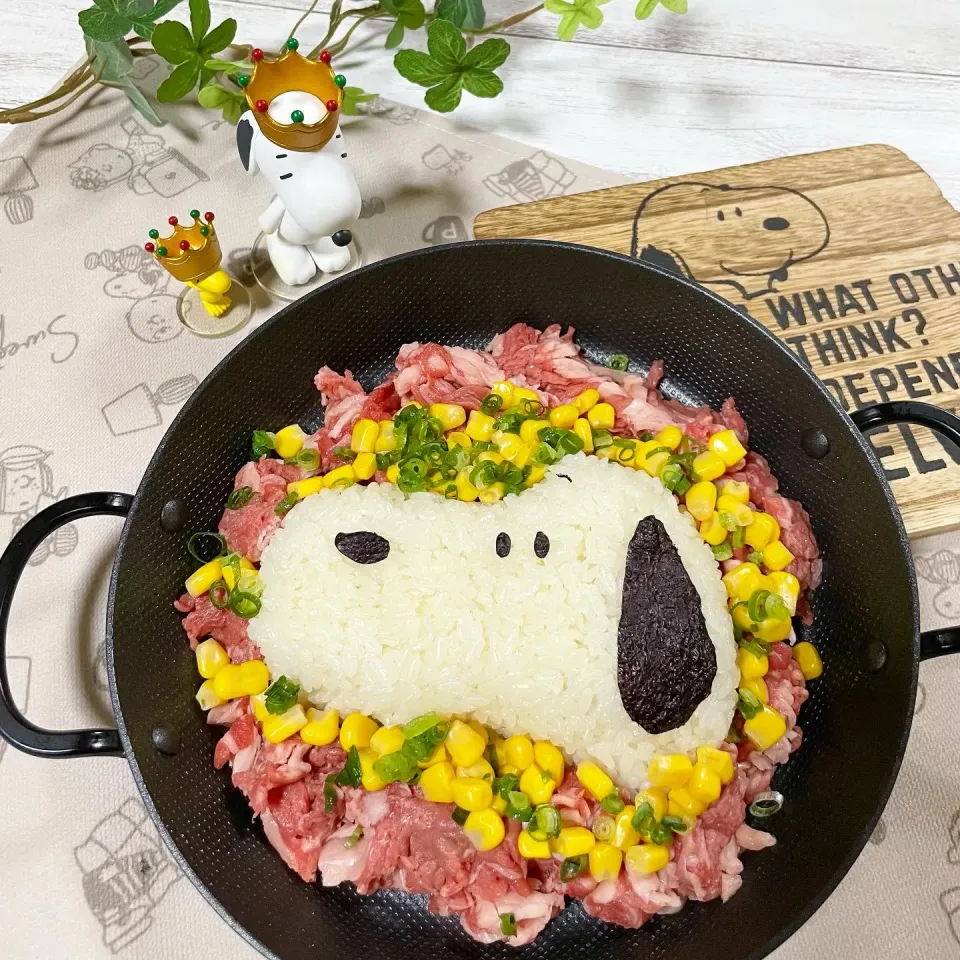 Snapdishの料理写真:スヌーピーのペッパーランチ風|namimoさん