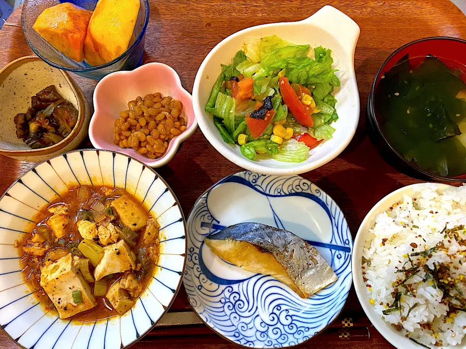 麻婆とサワラ🐟の晩御飯😊|かおちゃんさん