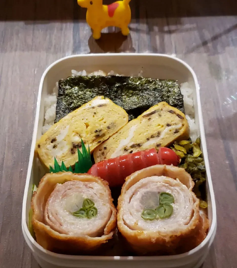 Snapdishの料理写真:野菜チーズ肉巻きフライ弁当🍱|kimikimi❤kitchenさん