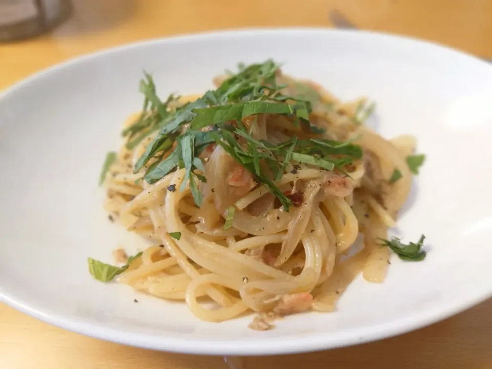 在宅勤務のランチパスタ|cookingパパ五郎さん