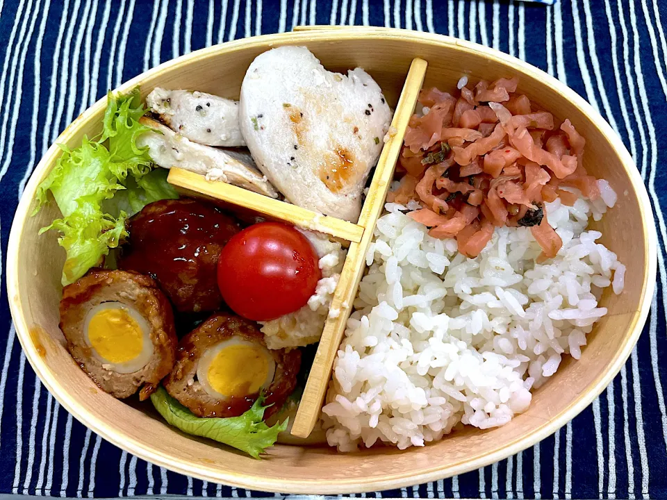 Snapdishの料理写真:鶏胸肉、ポテトサラダ🍱|なお🅿️さん