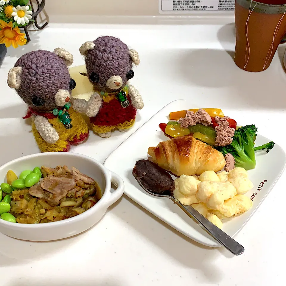 Snapdishの料理写真:朝ごぱん( ・∇・)|chagashiさん