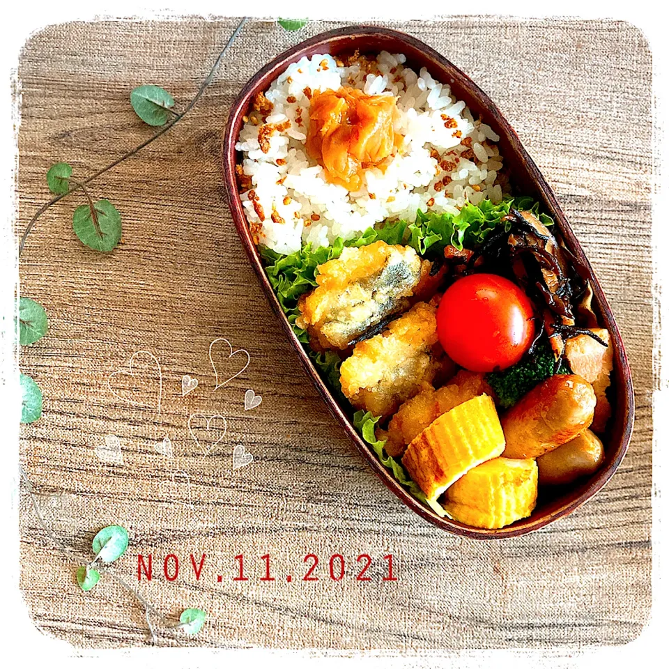 11/11 ☺︎ 鶏胸肉梅しそ揚げ弁当✩.*˚|jon2さん