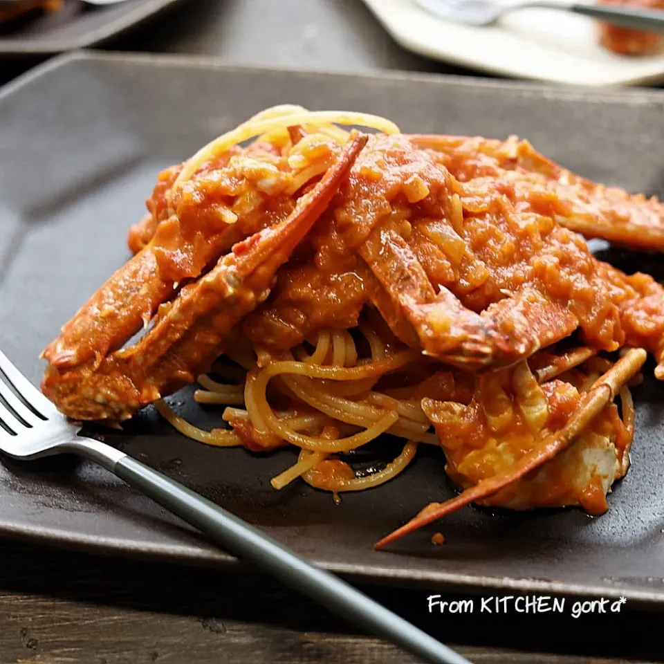 うふふ、やっと見つけた渡り蟹で‼️渡り蟹🦀のトマトクリームパスタ🍝|gonta*さん