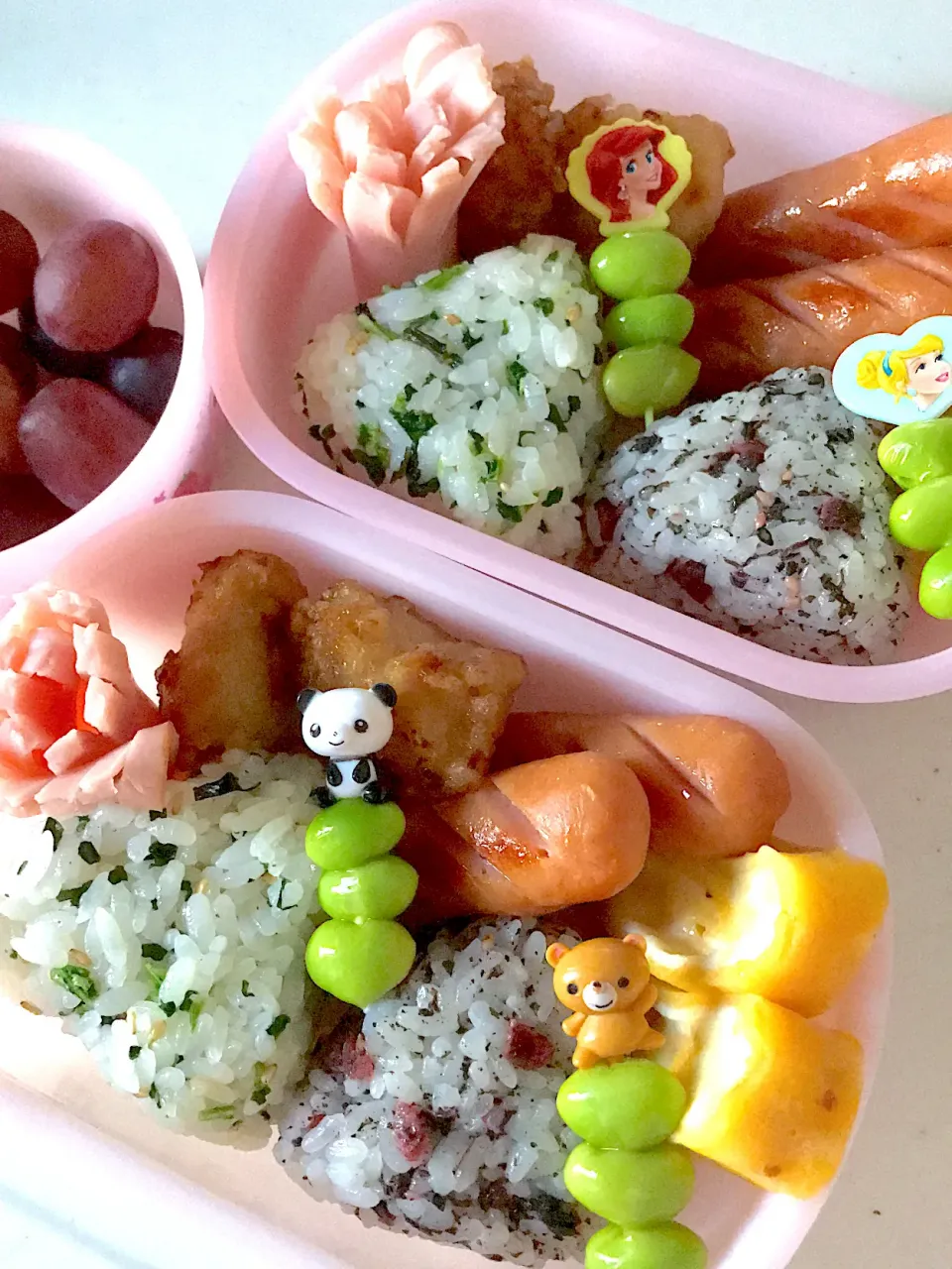 Snapdishの料理写真:娘たち(年少•1歳8ヶ月)お弁当👧🧒 21'1112|ももち弁当🍙さん