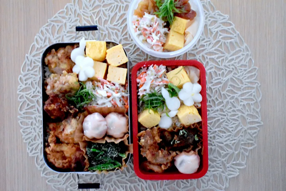 #ちらし寿司弁当 #残り物弁当 #唐揚げ弁当 #お弁当 #息子弁当 #高校生男子弁当 #男子弁当 #高校球児弁当 #作り置き弁当 #作り置き #常備菜 #豊かな食卓 #のっけ弁|dra-kichiさん