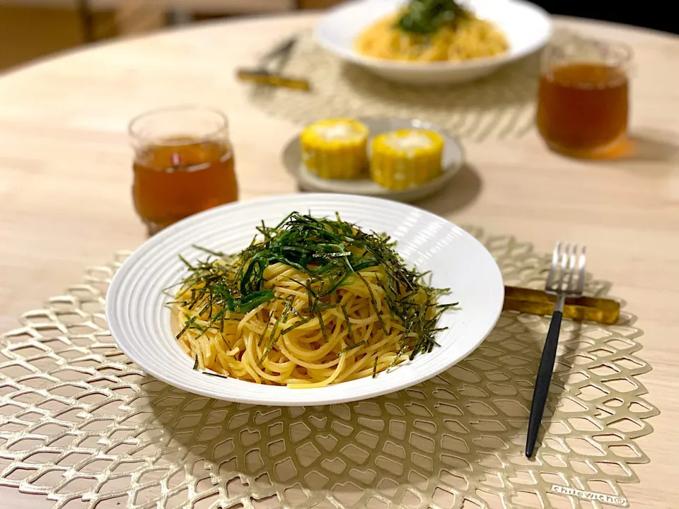 Snapdishの料理写真:大葉とたらこのパスタ|ひろさんとゆりさんさん