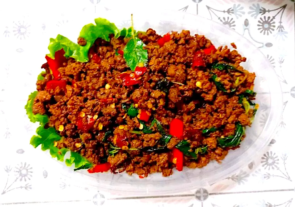 Thai minced beef basil. กะเพราเนื้อสับ|Popさん