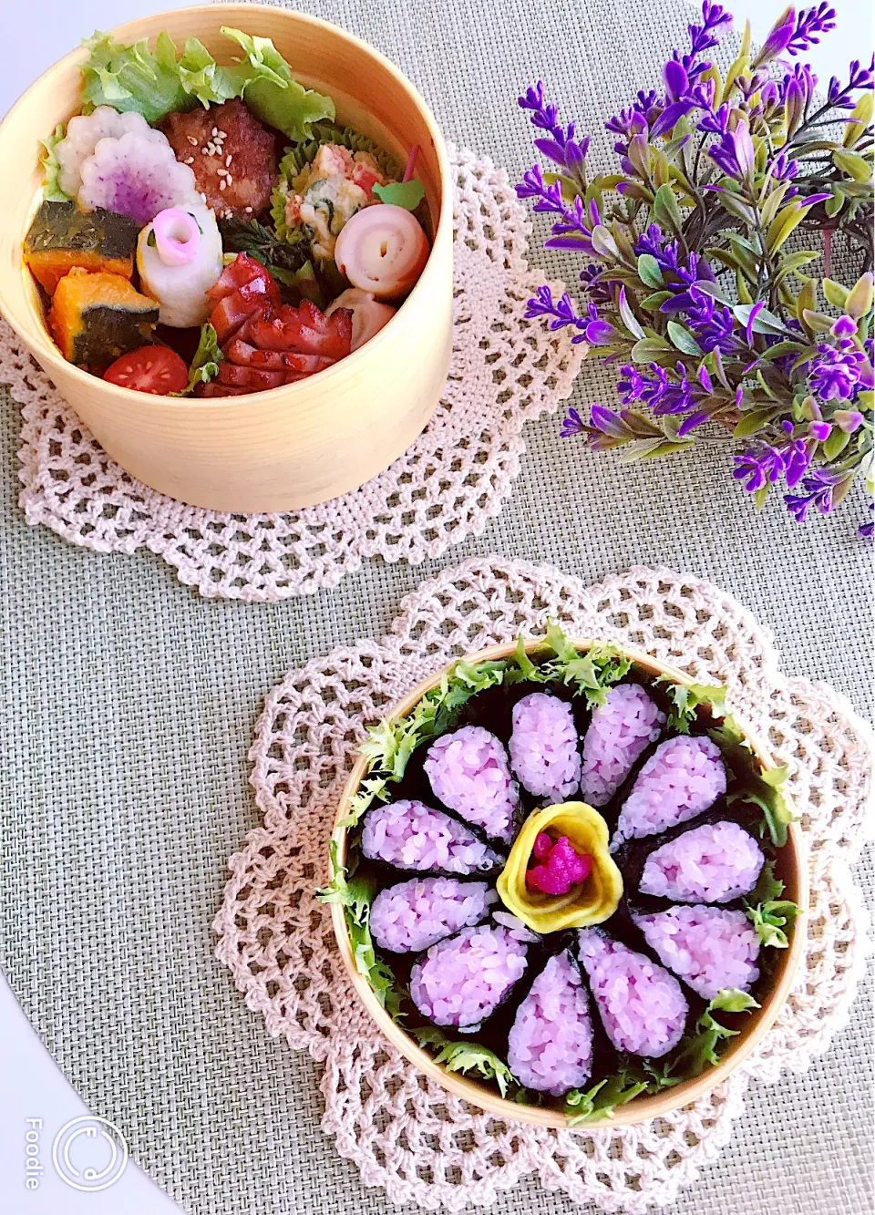 🌸金曜日《桃色ご飯で海苔巻かず弁当》|ちゃべさん