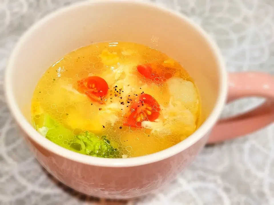 Snapdishの料理写真:花野菜の中華風かきたまスープ|モコさん