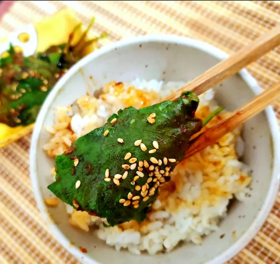 スタミナ青じそ漬け( ˙▿˙　)白飯釜ごとOK|まぁさん