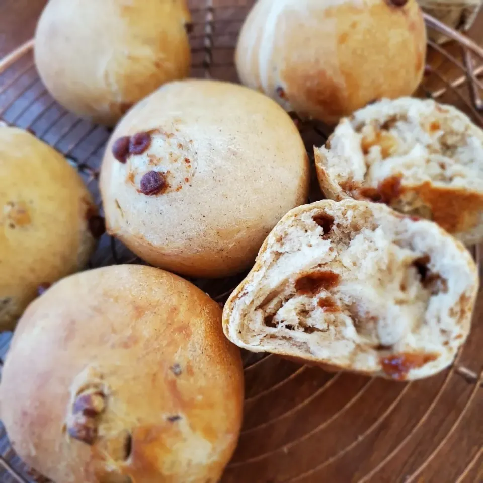 シナモン胡桃丸パン焼きました|こな◎さん