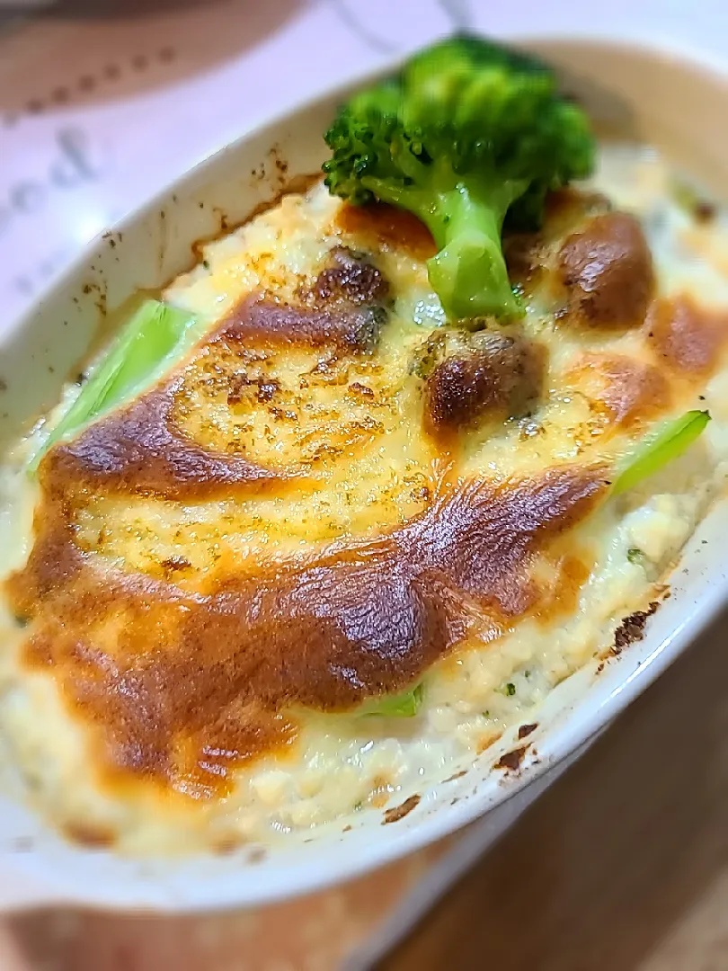 ～スープの素活用術～
ブロッコリーと豆腐でヘルシーグラタン😋|みぽりん♪さん