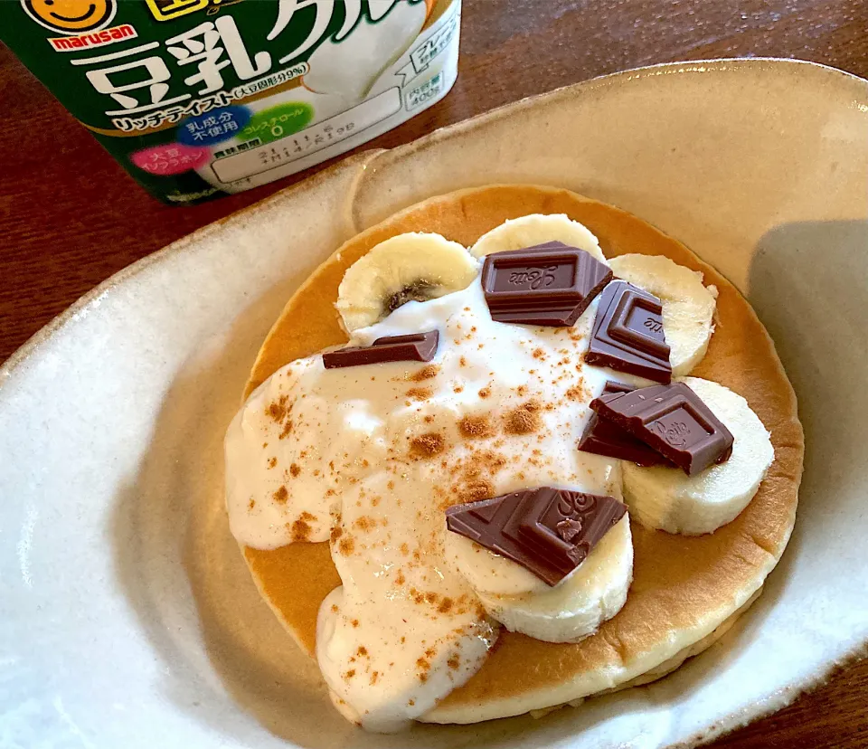 ホットケーキに豆乳グルト|えりぺいさん