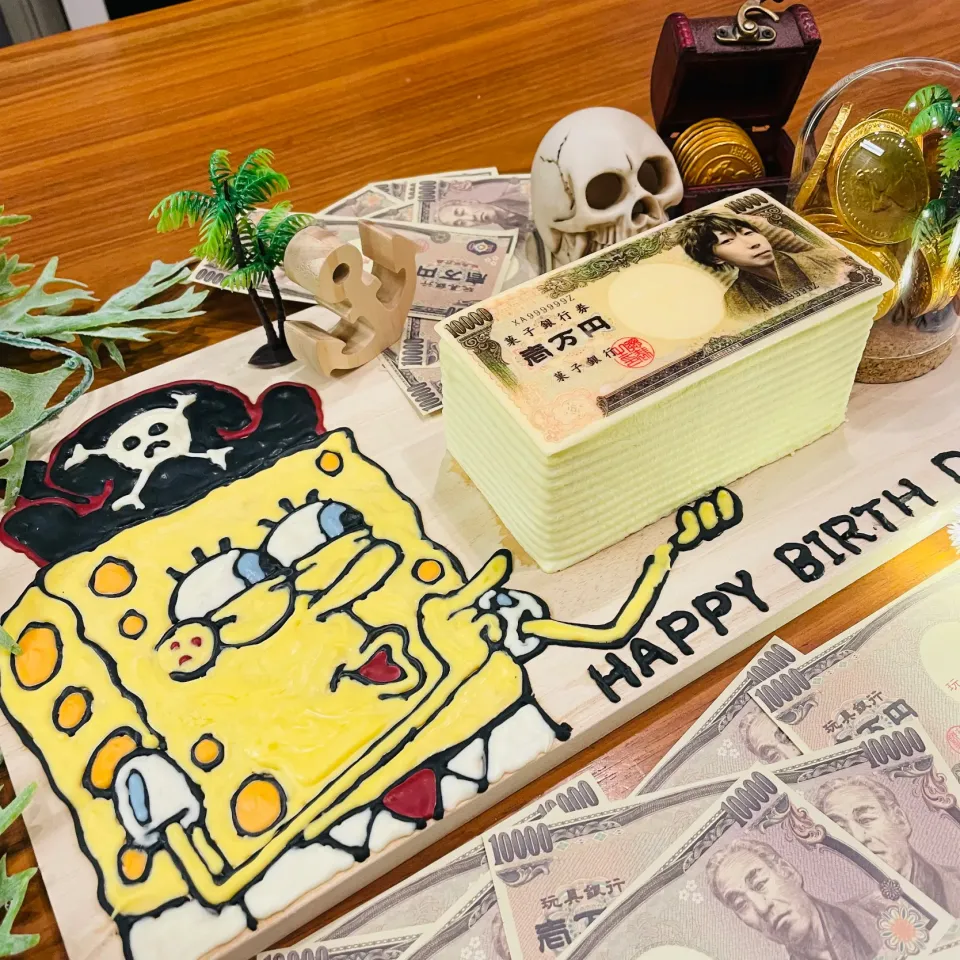 Snapdishの料理写真:海賊birthdayケーキ|RIRUKAさん