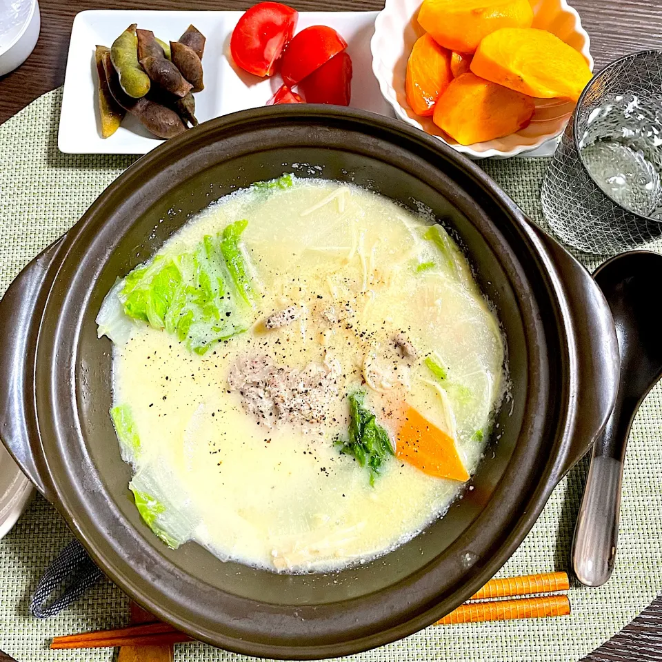 11/15晩ご飯：豆乳味噌鍋|ななみんさん