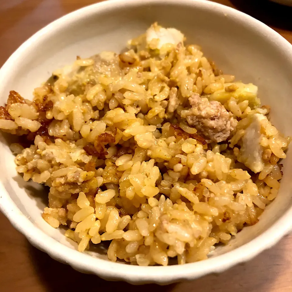 里芋とひき肉のカレー風味炊き込みご飯|ゆっこっこさん