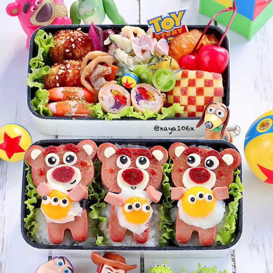 Snapdishの料理写真:ロッツオのスパムおにぎり弁当|あーたんさん