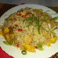 Snapdishの料理写真:#Friedrich chicken and vegetables fried rice|Shabnan Nazさん