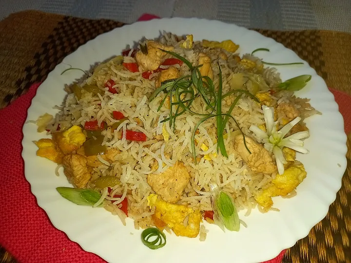 #Friedrich chicken and vegetables fried rice|Shabnan Nazさん