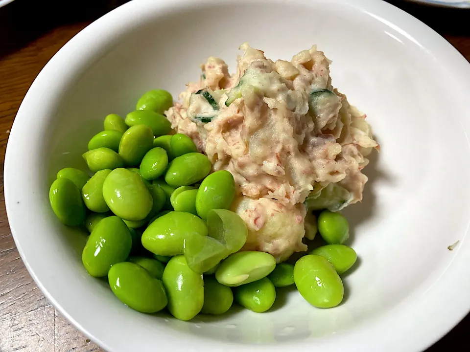 枝豆とポテサラ|はっちぃさん