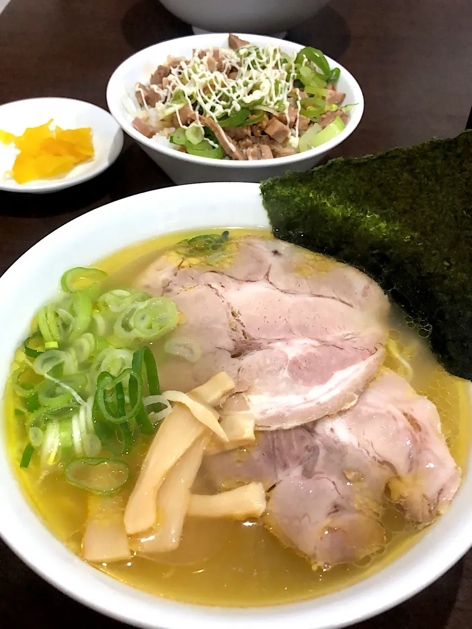 鶏出汁塩ラーメン&チャーシュー丼|Miekoさん