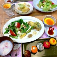 5種のカラフル手まり寿司とフリット