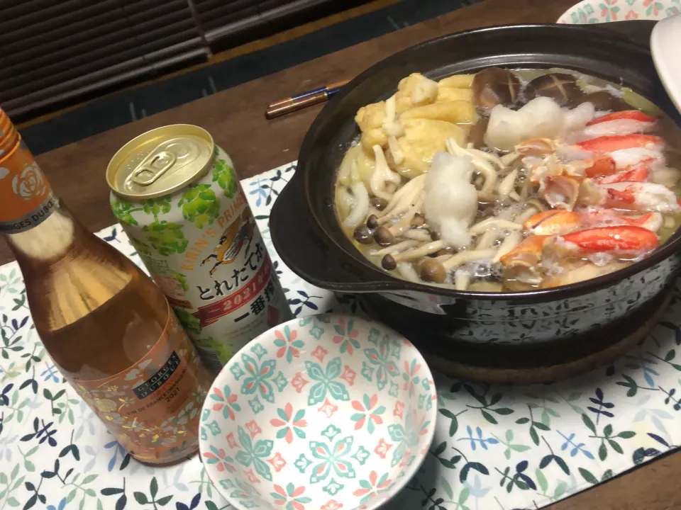 夕飯🦀蟹なべ🦀|ぽんちさん