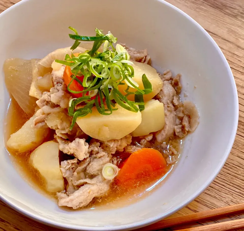 肉じゃがを温め直して朝ごはん・・|ばくあんしゃさん