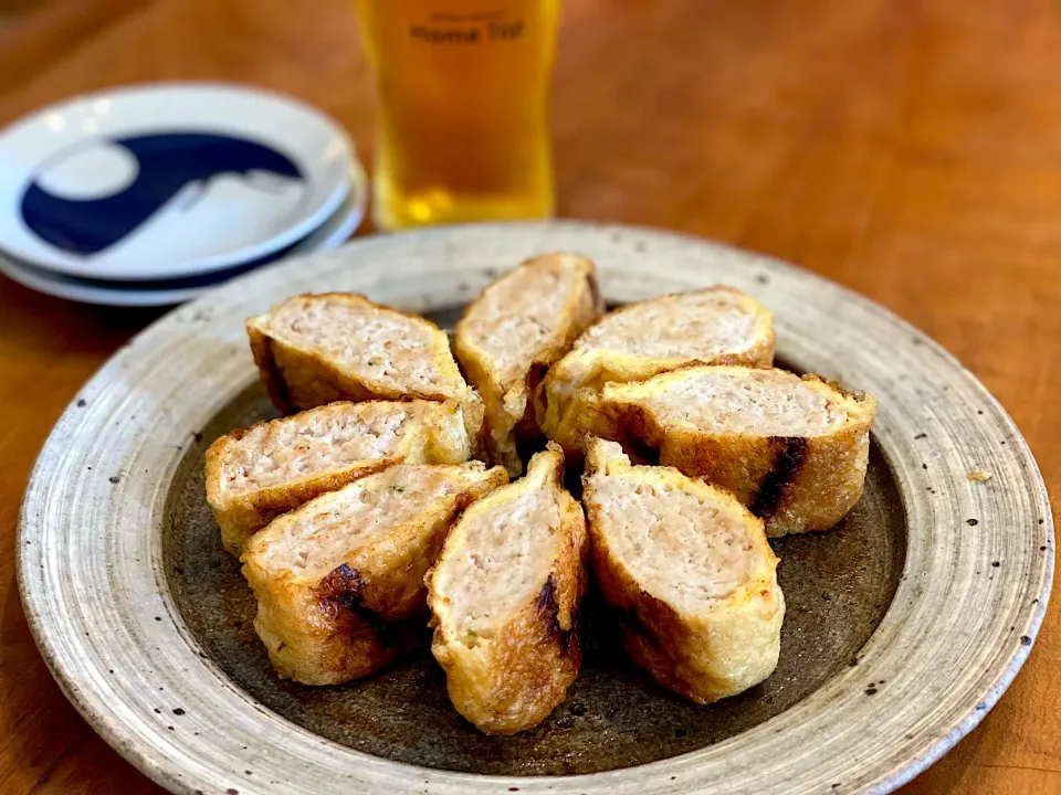 軟骨入り鶏つくねの巾着包み☆柚風味|まめすけ。さん