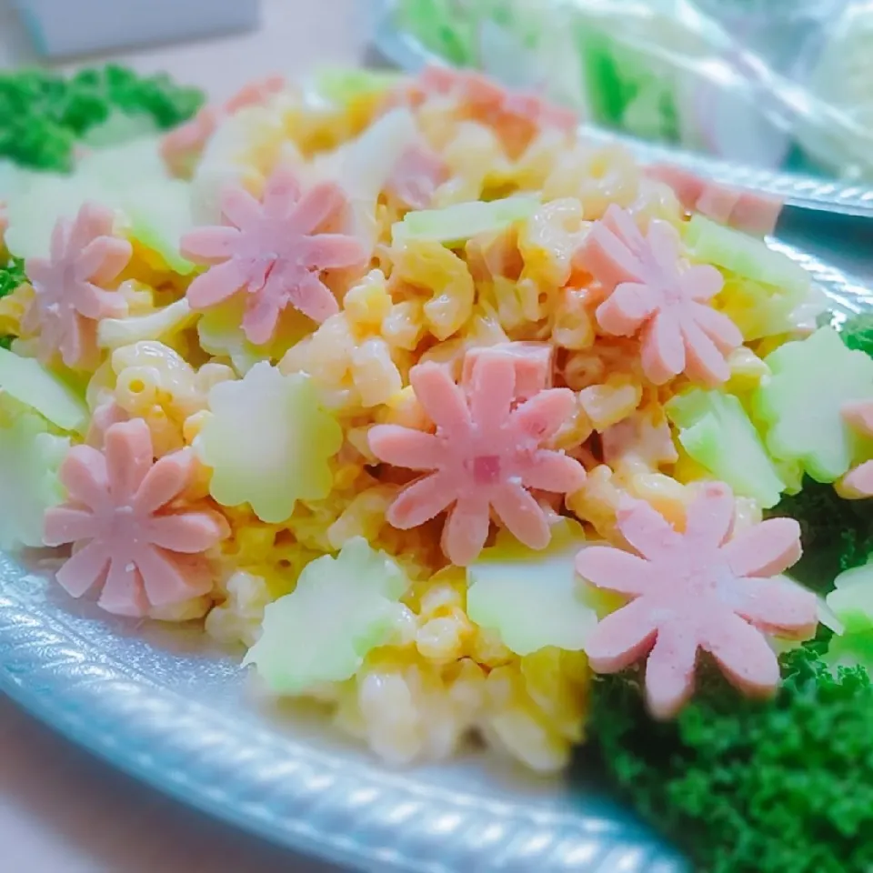 宴会料理プレート〜♪♪
その② マカロニサラダ🌼🌺🌼|砂糖味屋キッチンさん