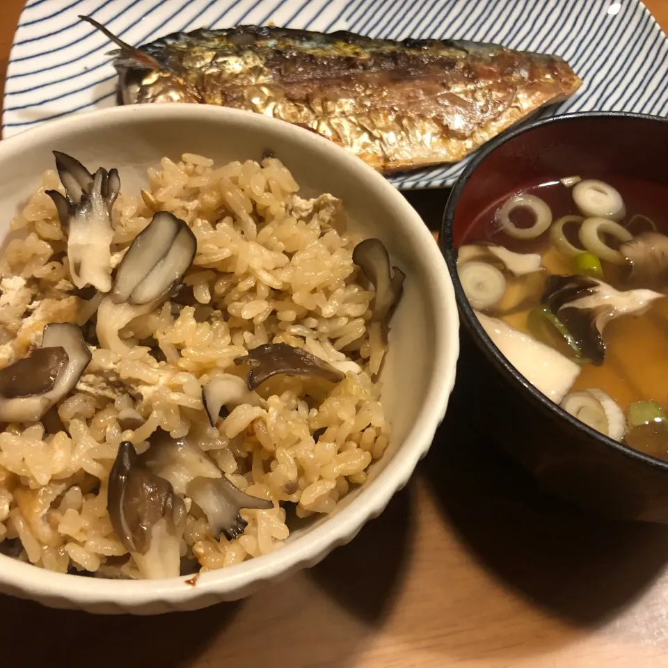 黒舞茸の炊き込みご飯とおすまし|ゆっこっこさん