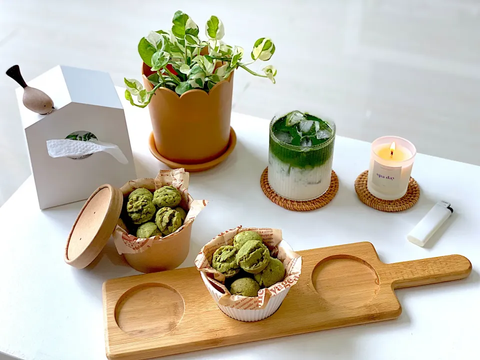 Matcha cookies with almond|Lamonrockyさん