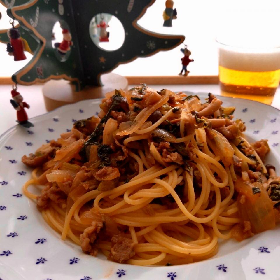 万能味ソースでお昼にパスタ