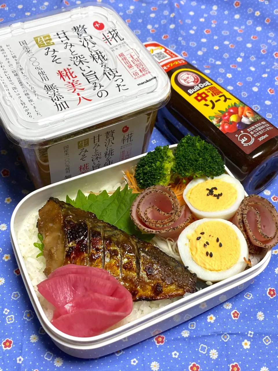 息子のお弁当～新発見❣️万能味ソースで漬けた焼き鯖🐟😋|かあたんさん