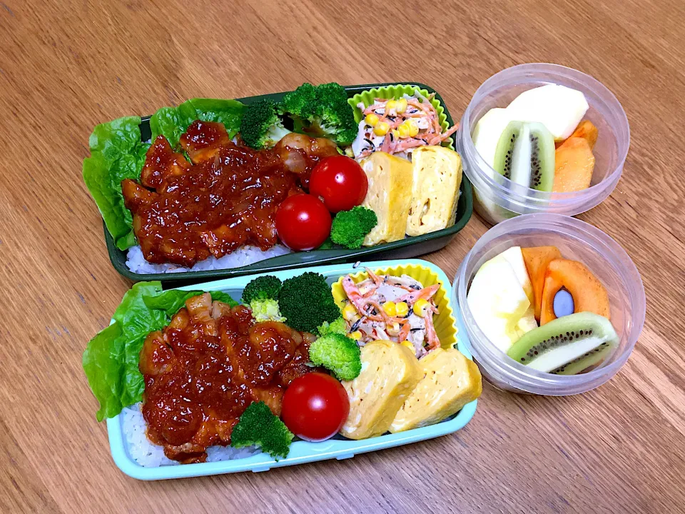 Snapdishの料理写真:ポークチャップ弁当|ゆさん