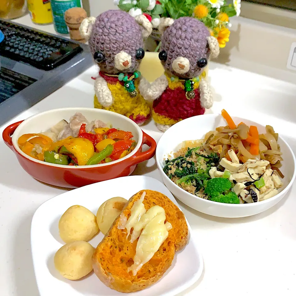 Snapdishの料理写真:晩ごぱん(°▽°)|chagashiさん