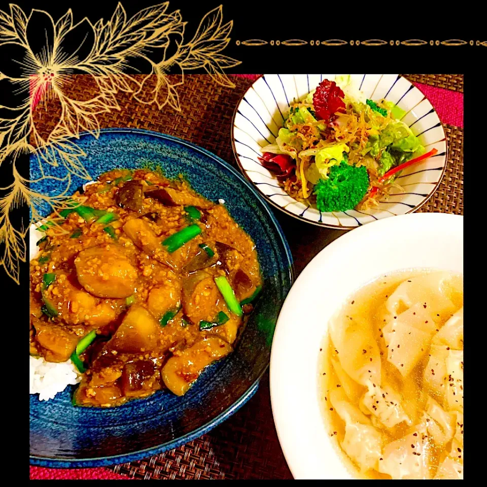 Snapdishの料理写真:麻婆ナス丼|ちゅんださん