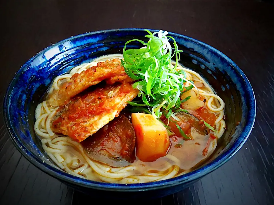 鯵と野菜のトマト煮込温めん|半田手延べそうめんの店 阿波や壱兆さん