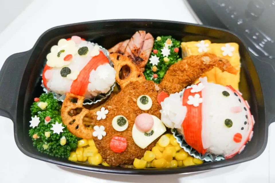 Snapdishの料理写真:あわてんぼうなクリスマス弁当|Kutanmam.さん