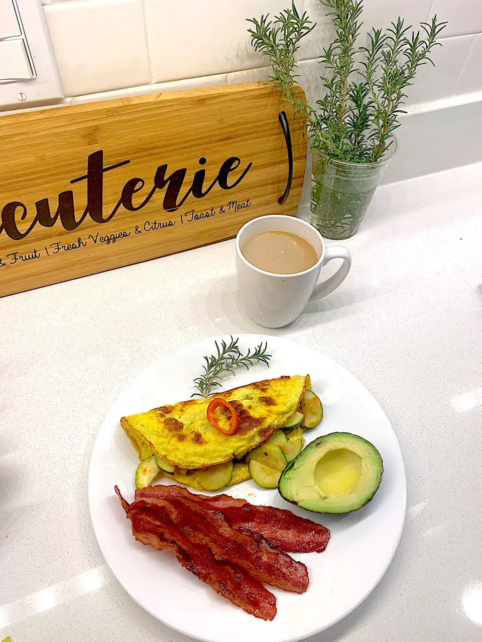 Zucchini omelet - turkey bacon-avocado|🌺IAnneさん