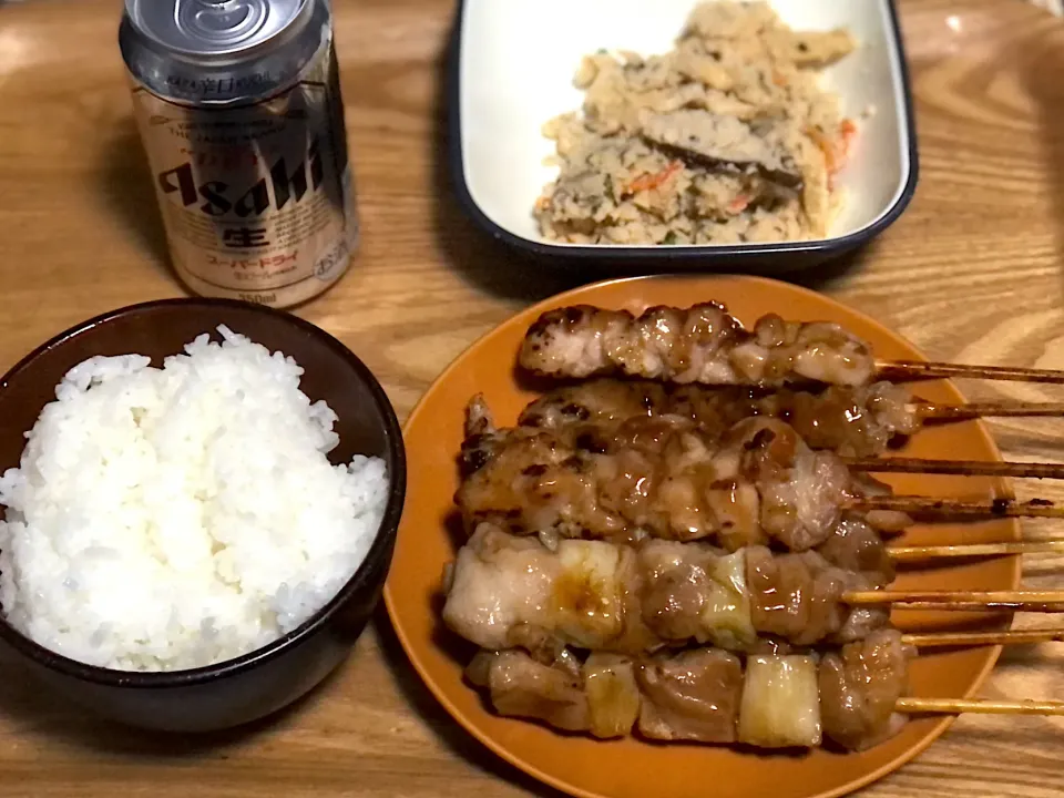 ☆焼き鳥 ☆卯の花 ☆ビール🍺|まぁたんさん