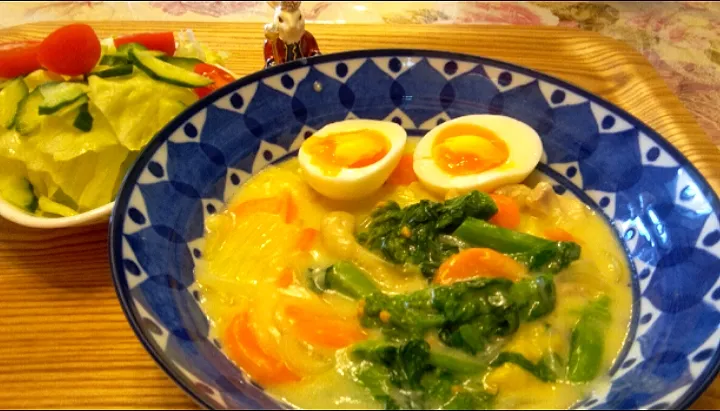 ''21．11/29
菜の花のクリームシチューで晩ごはん😋|たえさん