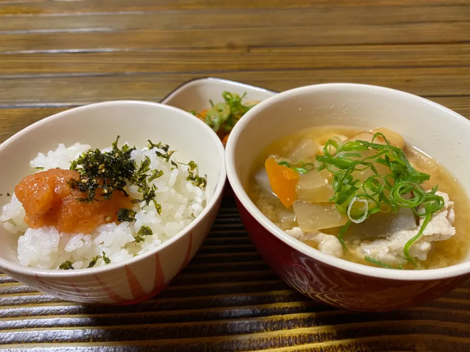 豚汁と明太子ご飯|ようか✩.*˚さん