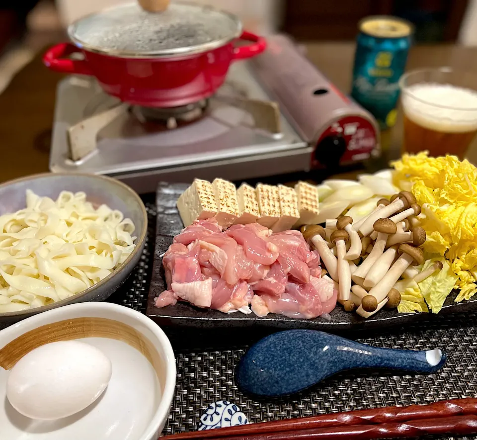 鶏すきうどん鍋|ナガマンさん