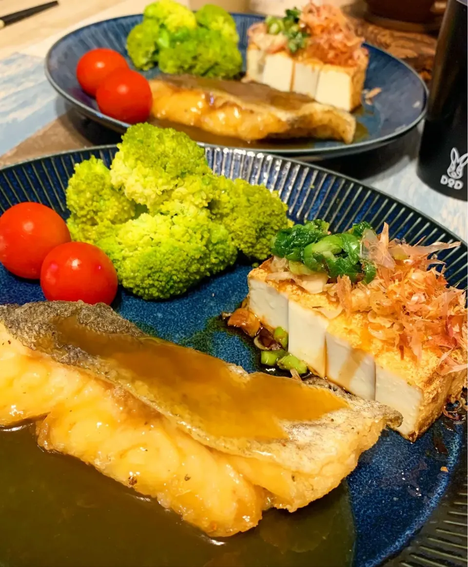 Snapdishの料理写真:白身魚のあんかけでワンプレートおかず🍅|みっこちゃんさん