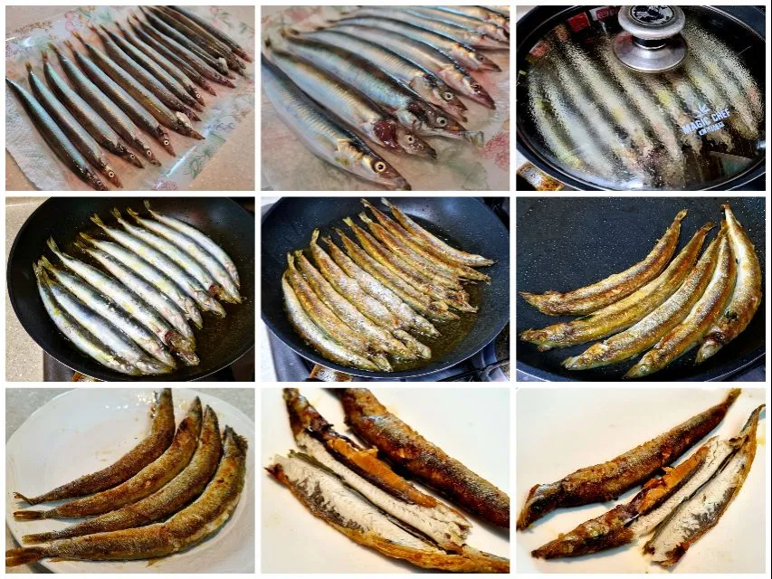 Pan-fried sand eels|steven z.y.さん